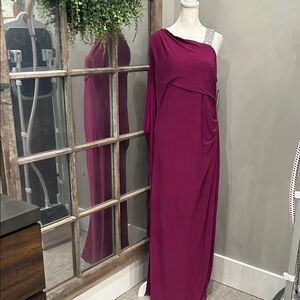 Marina Women’s Ruched Slit Jersey Gown 14